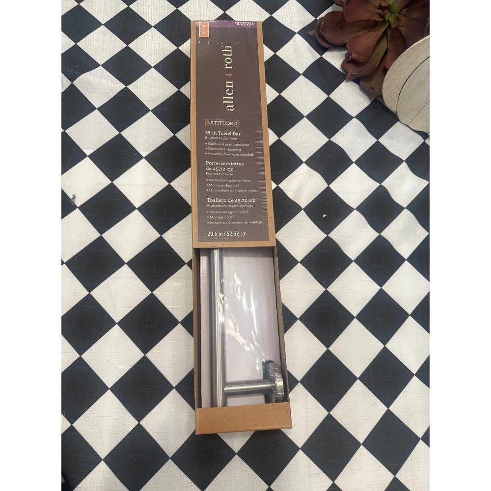 Allen + Roth Latitude 2 18-in Towel Bar Brushed Nickel Bathroom Hardware Mount